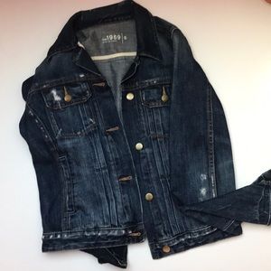 Distressed navy blue Gap jean jacket size S
